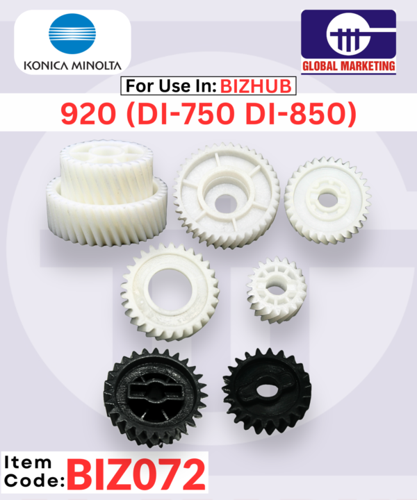 BIZ072 - DEVELOPING GEAR SET BIZHUB 920 7 PCS